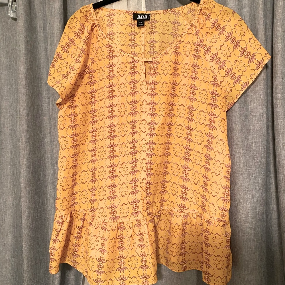 Yellow Flower Peplum Top